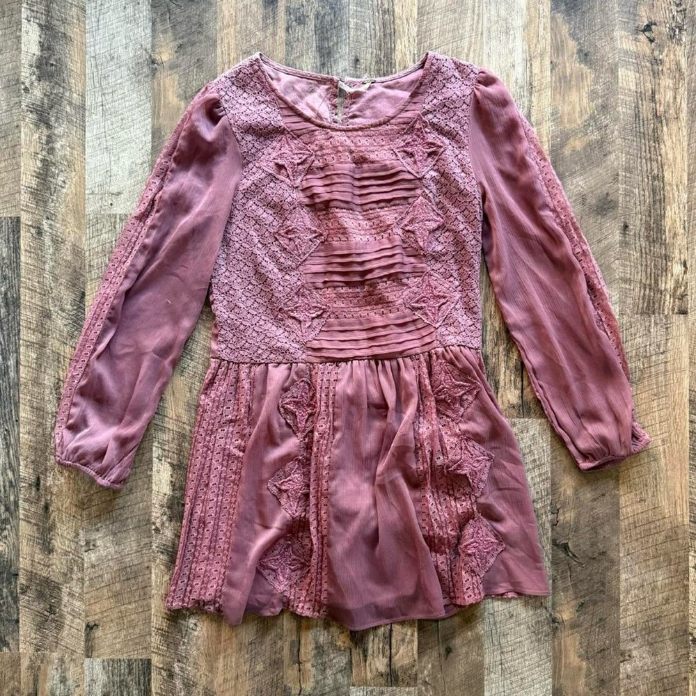 Free People boho lace long sleeve Dress